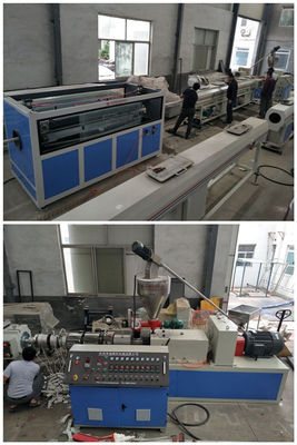 50mm sampai 160mm SJSZ65X132 PVC Pipe Production Line, Plastic Pipe Extruder Dengan Conical Twin Screw Extruder